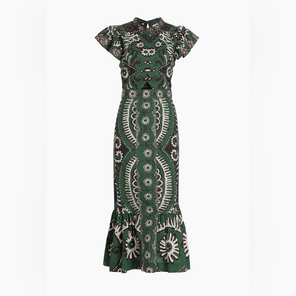 SEA NY Charlough Printed Cut-Out Midi. Missing beads. Beautiful size 10